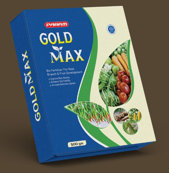 ParamGold Gold Max fertilizer pack labelling and packaging